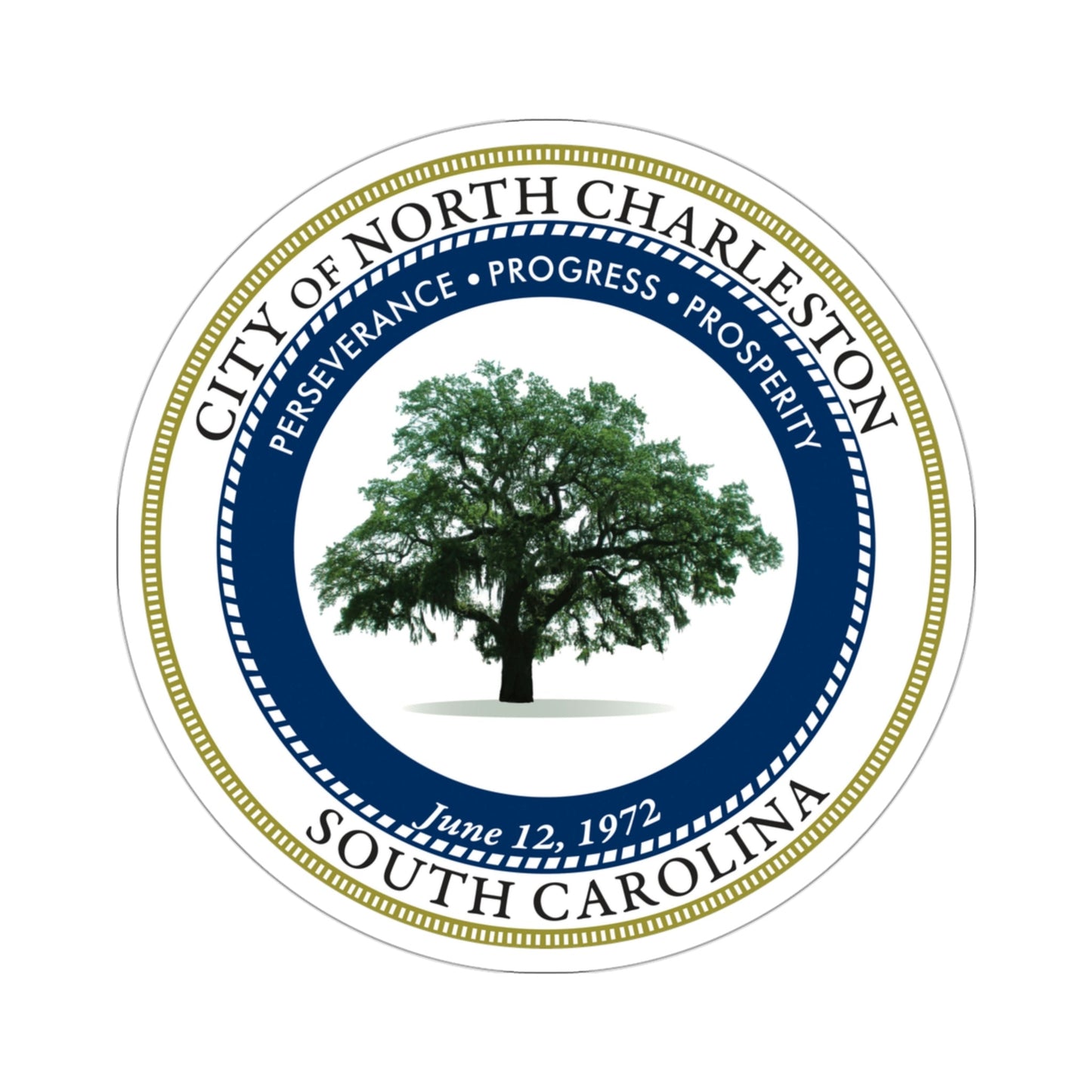 Seal of North Charleston South Carolina USA STICKER Vinyl Die-Cut Decal-3 Inch-The Sticker Space