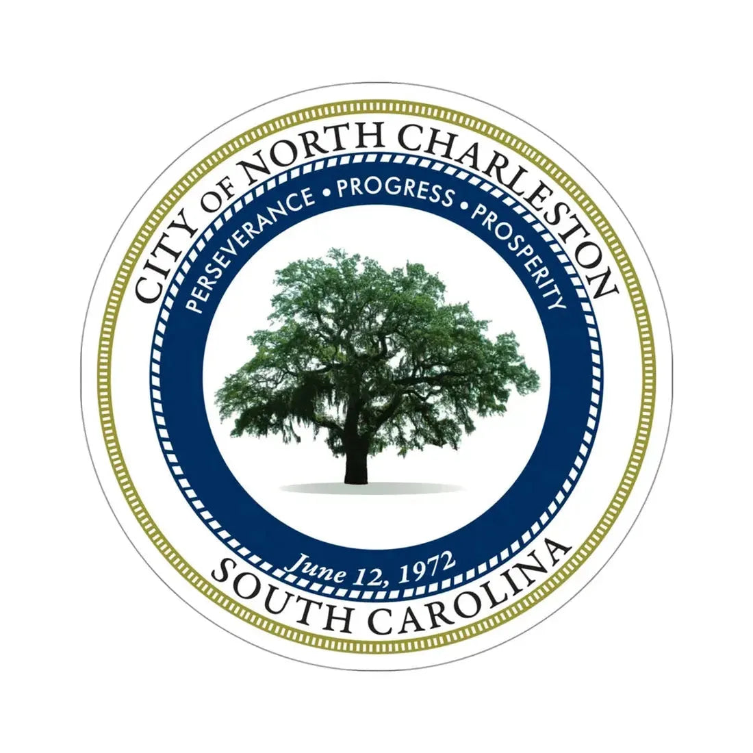 Seal of North Charleston South Carolina USA STICKER Vinyl Die-Cut Decal 4 Inch - The Sticker Space