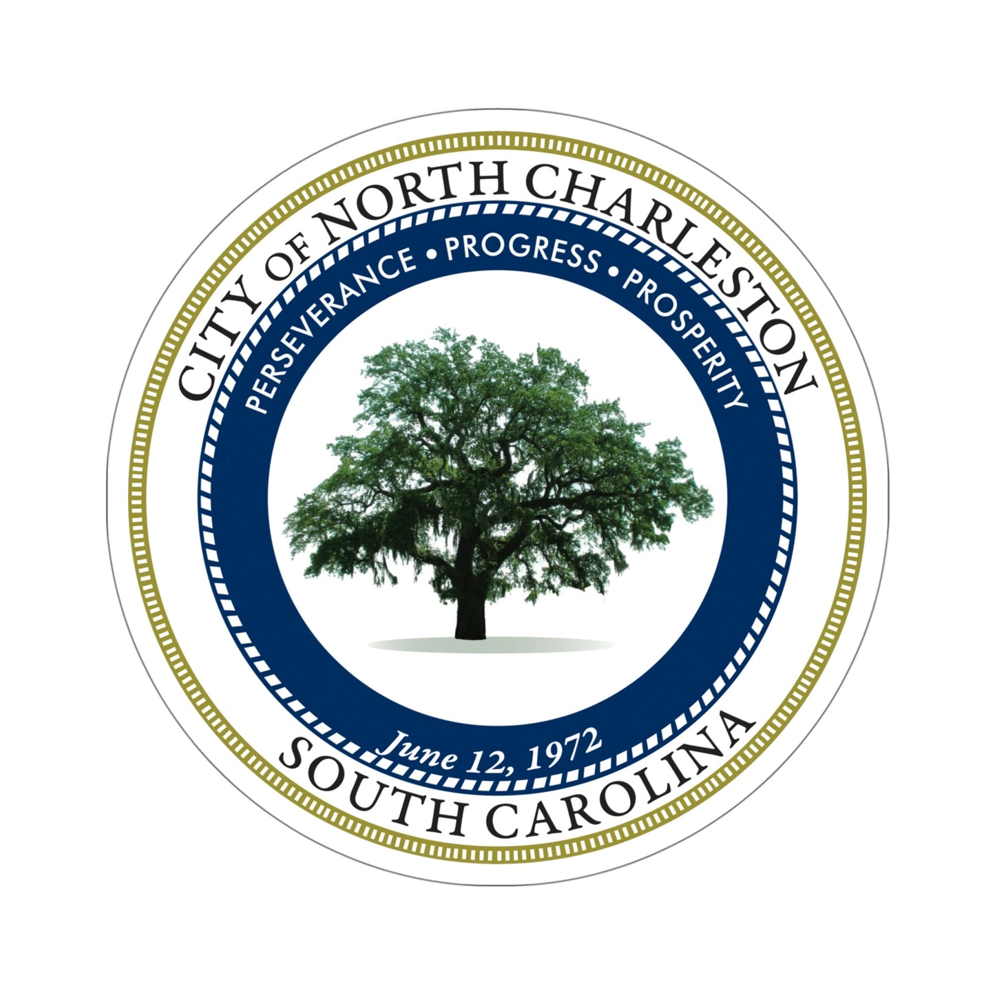 Seal of North Charleston South Carolina USA STICKER Vinyl Die-Cut Decal-5 Inch-The Sticker Space