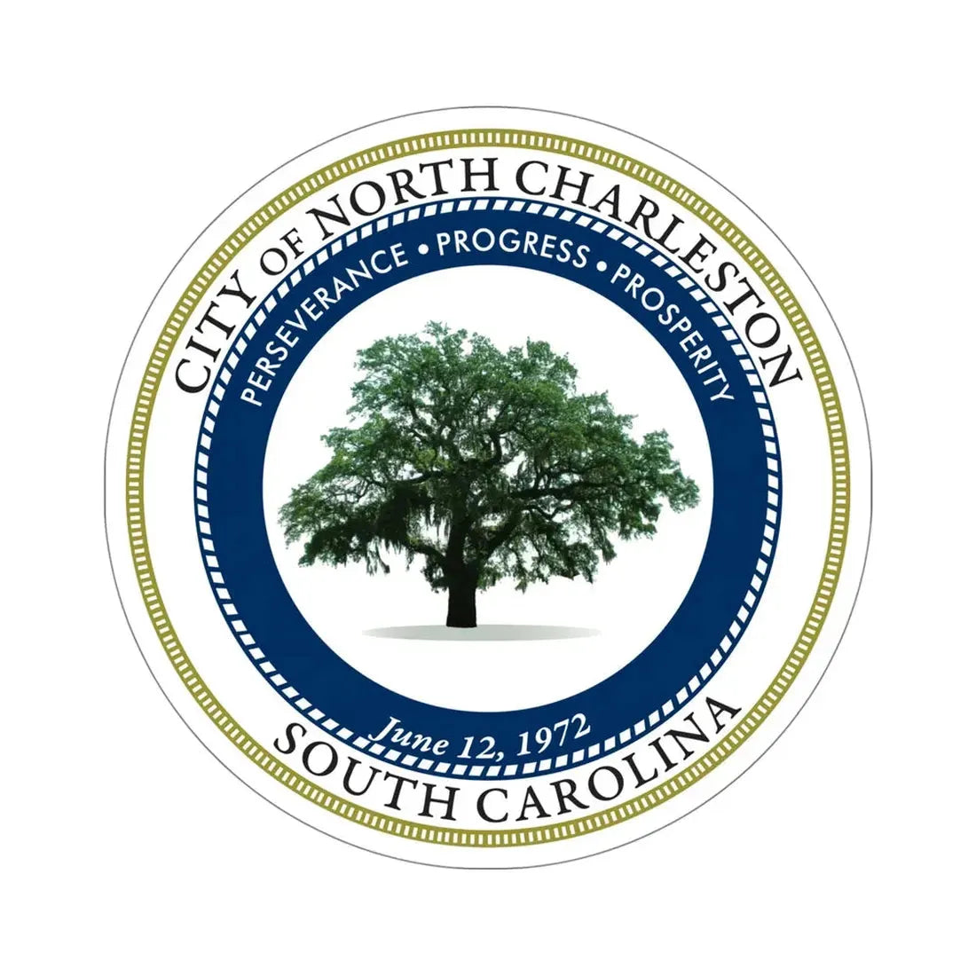 Seal of North Charleston South Carolina USA STICKER Vinyl Die-Cut Decal 5 Inch - The Sticker Space