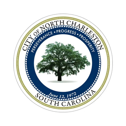 Seal of North Charleston South Carolina USA STICKER Vinyl Die-Cut Decal 5 Inch - The Sticker Space