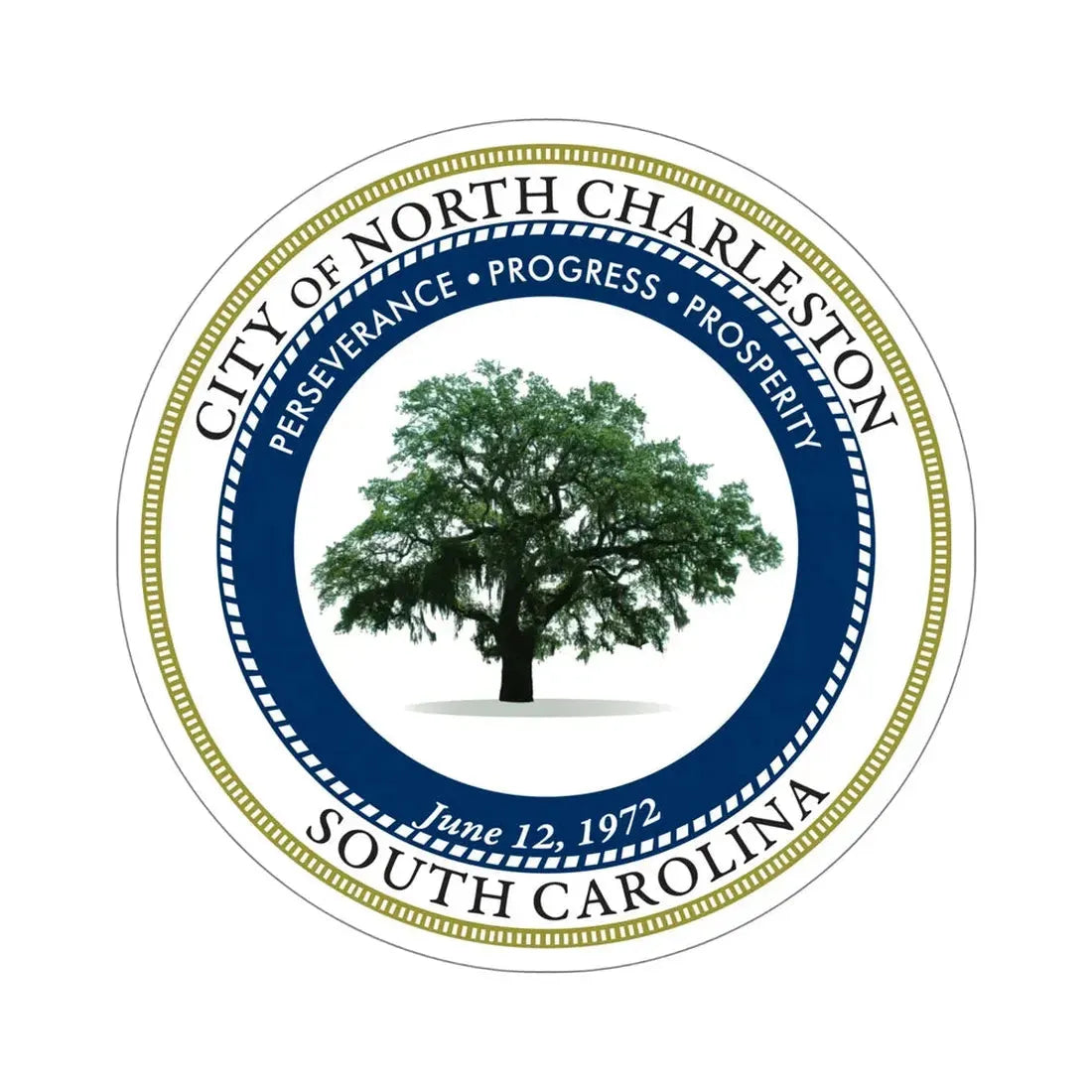 Seal of North Charleston South Carolina USA STICKER Vinyl Die-Cut Decal 6 Inch - The Sticker Space