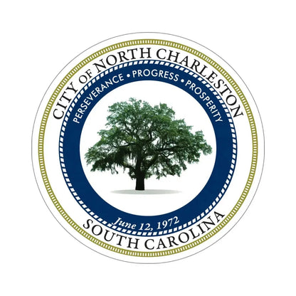 Seal of North Charleston South Carolina USA STICKER Vinyl Die-Cut Decal 6 Inch - The Sticker Space