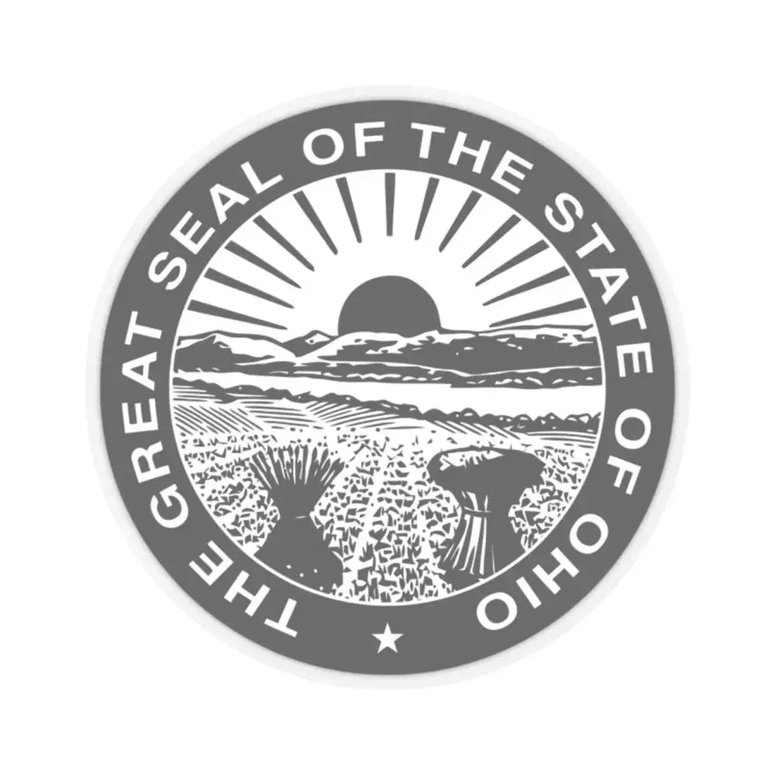 Seal of Ohio BW (United States) STICKER Vinyl Kiss-Cut Decal 2 Inch Transparent - The Sticker Space
