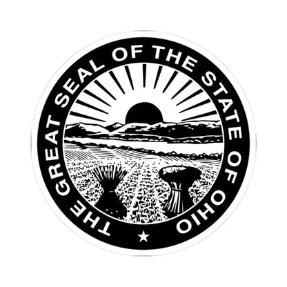Seal of Ohio BW (United States) STICKER Vinyl Kiss-Cut Decal 3 Inch White - The Sticker Space
