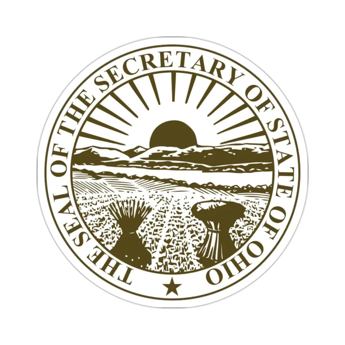 Seal of Ohio Secretary of State STICKER Vinyl Die-Cut Decal 2 Inch - The Sticker Space