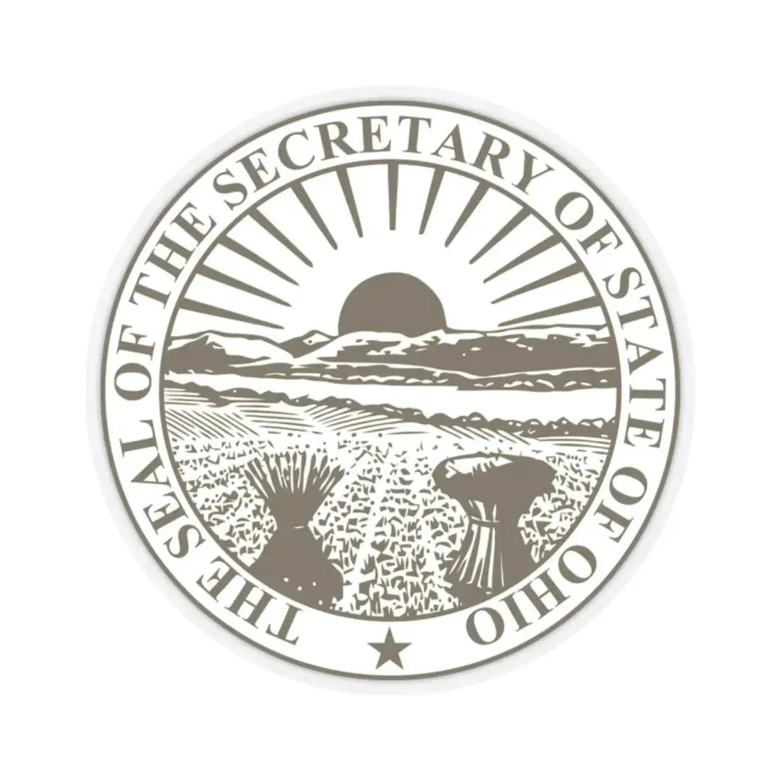 Seal of Ohio Secretary of State - STICKER Vinyl Kiss-Cut Decal 2 Inch Transparent - The Sticker Space