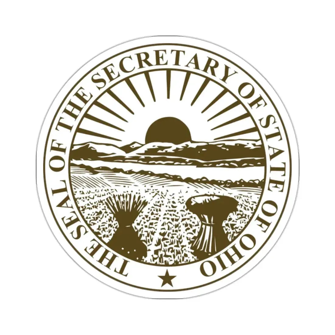 Seal of Ohio Secretary of State - STICKER Vinyl Kiss-Cut Decal 2 Inch White - The Sticker Space
