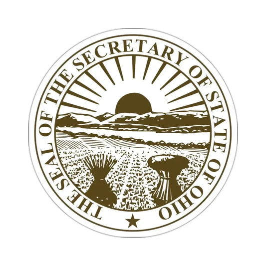 Seal of Ohio Secretary of State - STICKER Vinyl Kiss-Cut Decal 2 Inch White - The Sticker Space