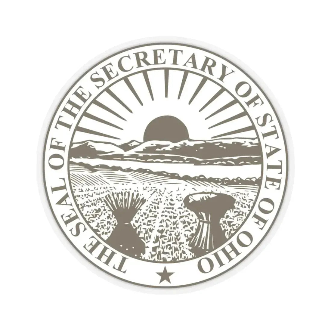 Seal of Ohio Secretary of State - STICKER Vinyl Kiss-Cut Decal 3 Inch Transparent - The Sticker Space