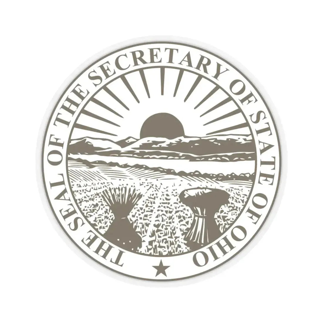 Seal of Ohio Secretary of State - STICKER Vinyl Kiss-Cut Decal 4 Inch Transparent - The Sticker Space