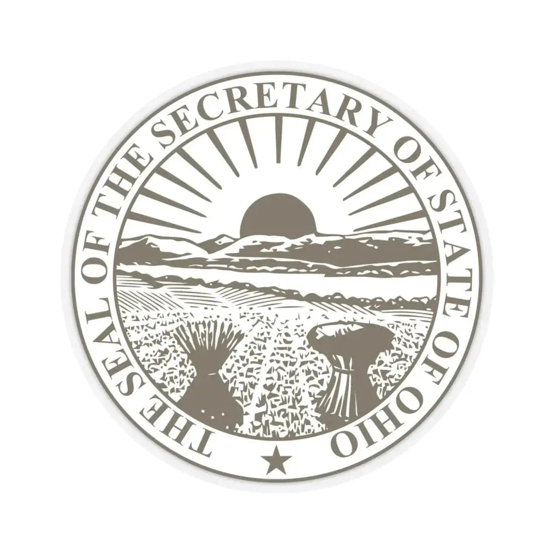 Seal of Ohio Secretary of State - STICKER Vinyl Kiss-Cut Decal 6 Inch Transparent - The Sticker Space