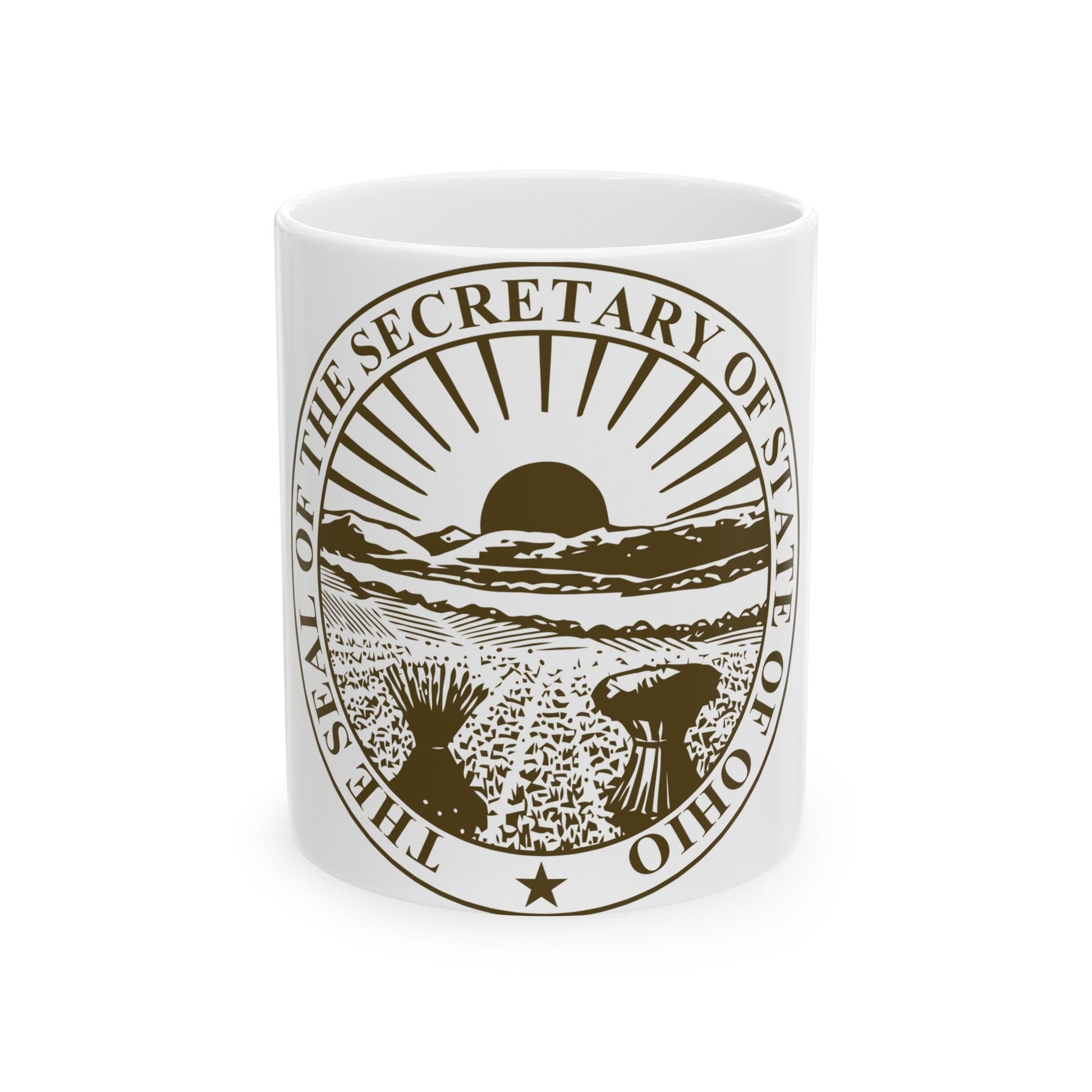 Seal of Ohio Secretary of State - White Coffee Mug-11oz-The Sticker Space