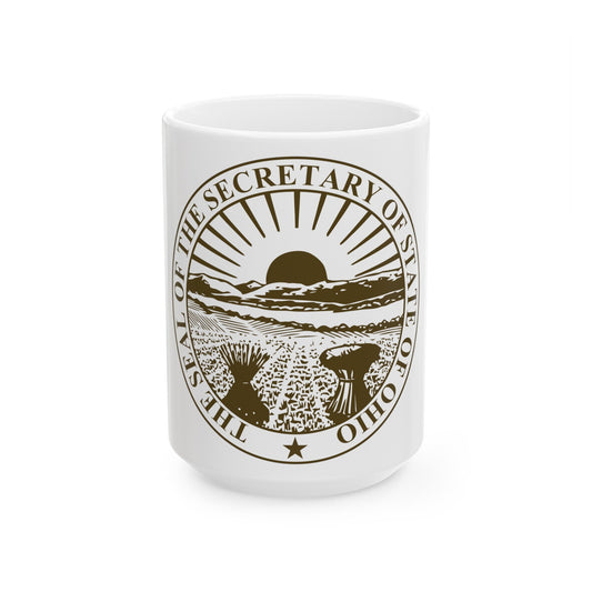 Seal of Ohio Secretary of State - White Coffee Mug-15oz-The Sticker Space