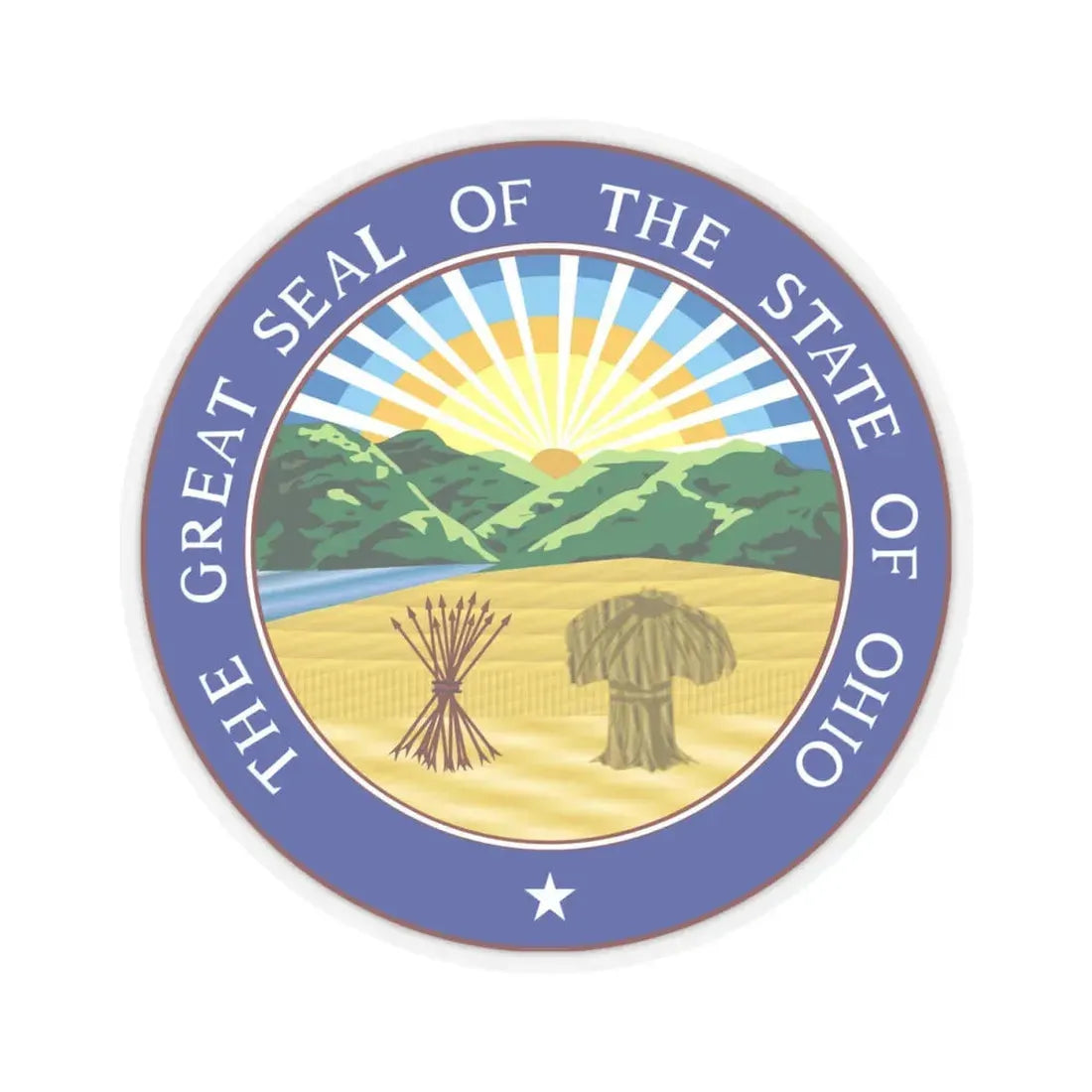 Seal of Ohio - STICKER Vinyl Kiss-Cut Decal 4 Inch Transparent - The Sticker Space