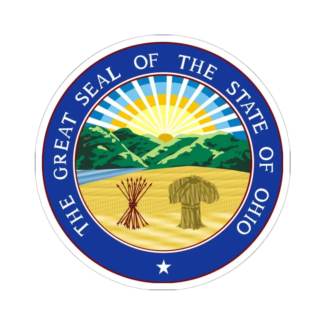 Seal of Ohio (United States) STICKER Vinyl Kiss-Cut Decal 6 Inch White - The Sticker Space
