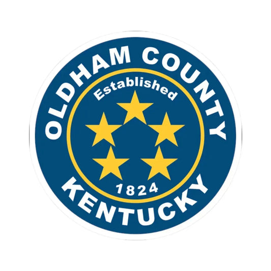 Seal of Oldham County Kentucky (United States) STICKER Vinyl Kiss-Cut Decal 2 Inch White - The Sticker Space