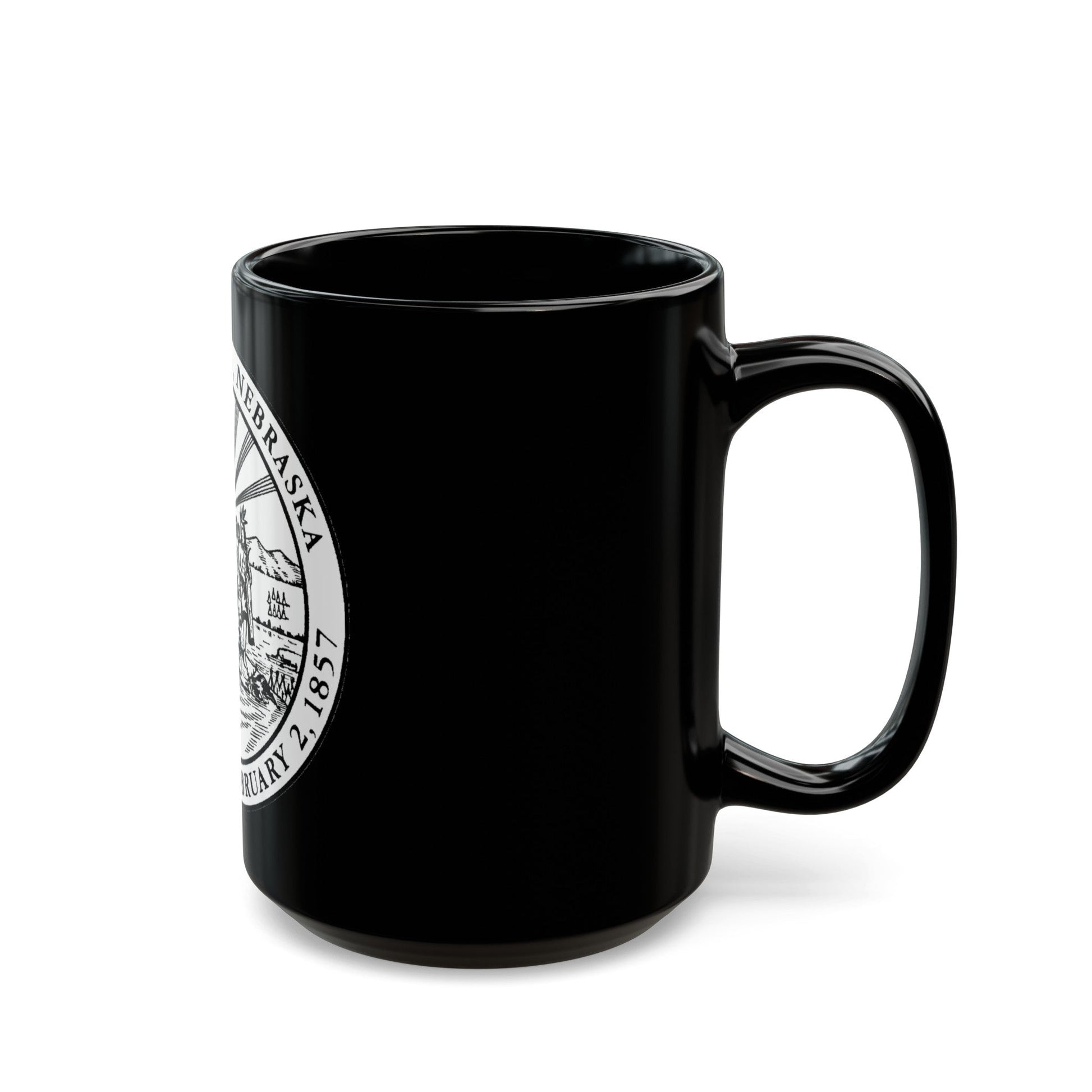 Seal of Omaha Nebraska - Black Coffee Mug-The Sticker Space