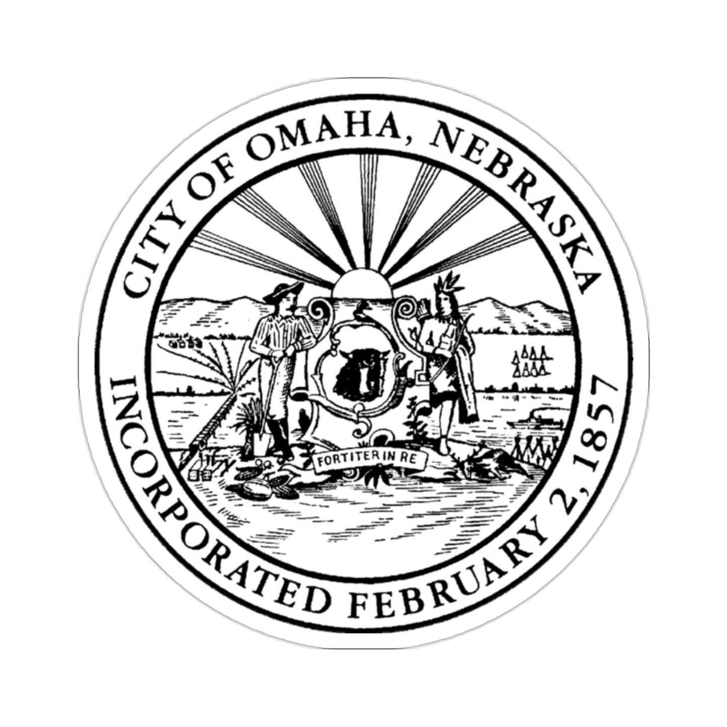 Seal of Omaha Nebraska USA STICKER Vinyl Die-Cut Decal-2 Inch-The Sticker Space