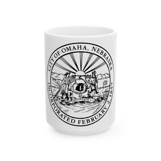 Seal of Omaha Nebraska - White Coffee Mug-15oz-The Sticker Space