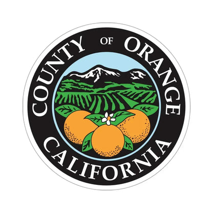 Seal of Orange County, California USA STICKER Vinyl Die-Cut Decal 4 Inch - The Sticker Space