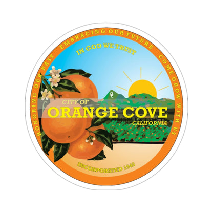 Seal of Orange Cove California USA STICKER Vinyl Die-Cut Decal-2 Inch-The Sticker Space