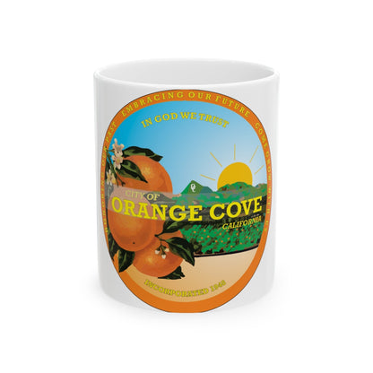 Seal of Orange Cove California - White Coffee Mug-11oz-The Sticker Space