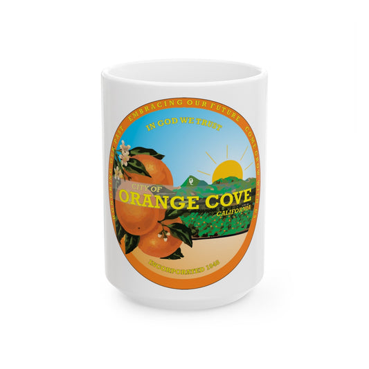 Seal of Orange Cove California - White Coffee Mug-15oz-The Sticker Space