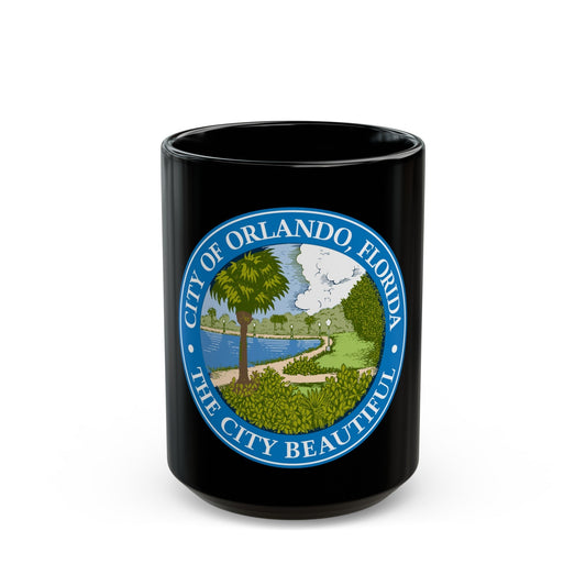 Seal of Orlando Florida - Black Coffee Mug-15oz-The Sticker Space