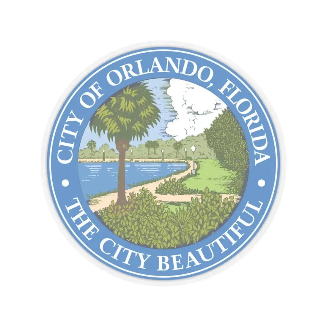 Seal of Orlando Florida - STICKER Vinyl Kiss-Cut Decal 4 Inch Transparent - The Sticker Space