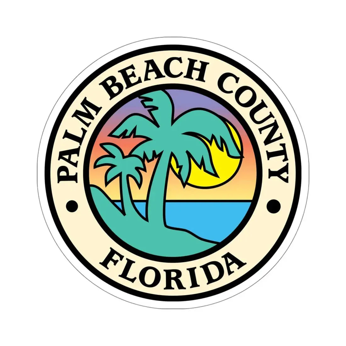 Seal of Palm Beach County, Florida USA STICKER Vinyl Die-Cut Decal 5 Inch - The Sticker Space