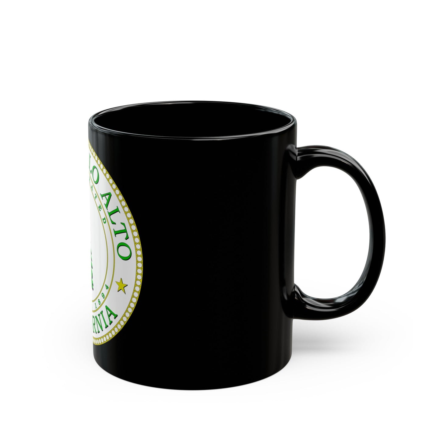 Seal of Palo Alto California - Black Coffee Mug-The Sticker Space