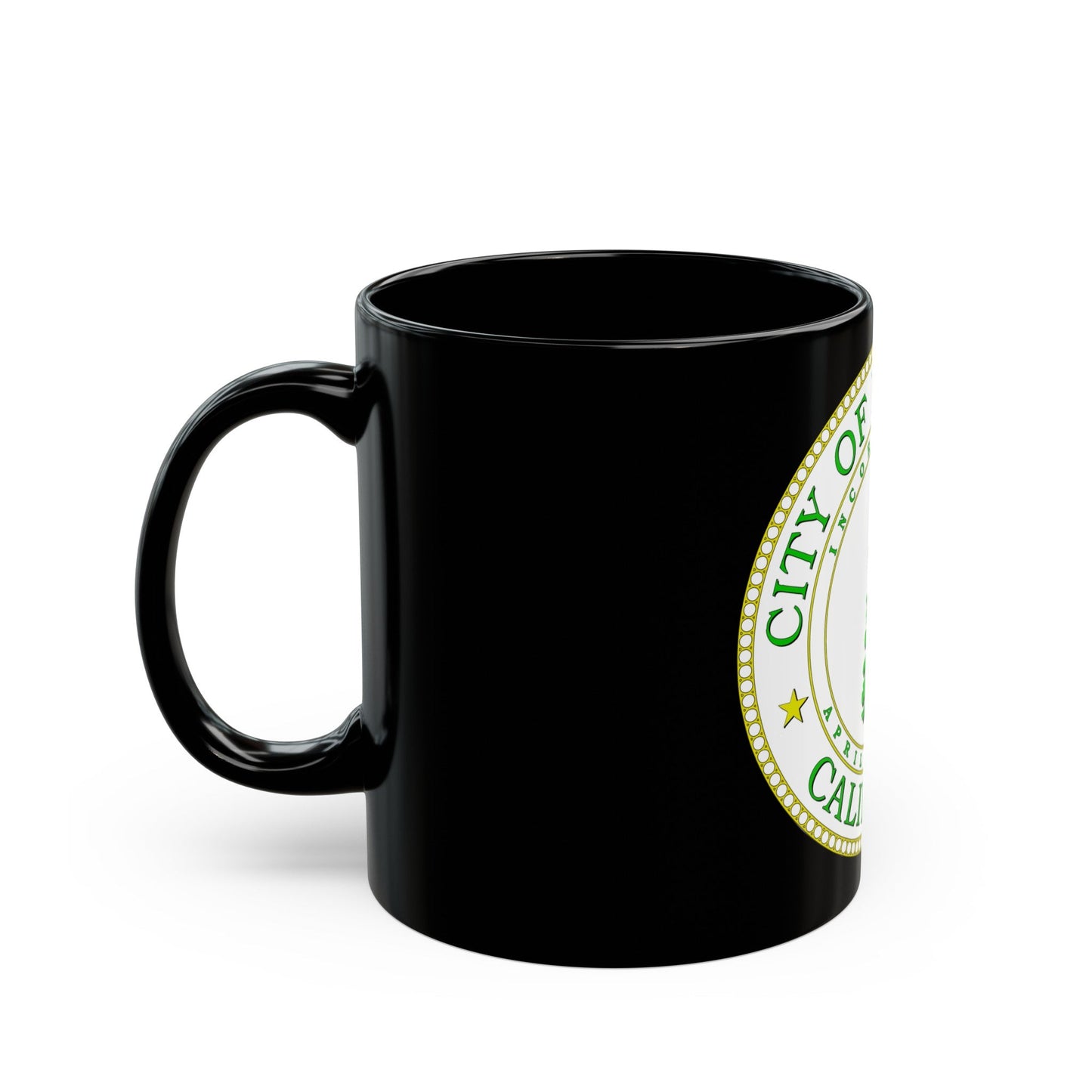 Seal of Palo Alto California - Black Coffee Mug-The Sticker Space