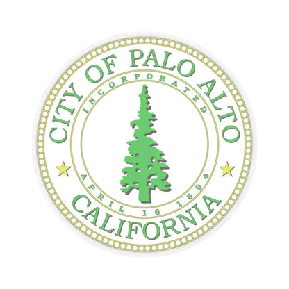 Seal of Palo Alto California - STICKER Vinyl Kiss-Cut Decal 2 Inch Transparent - The Sticker Space