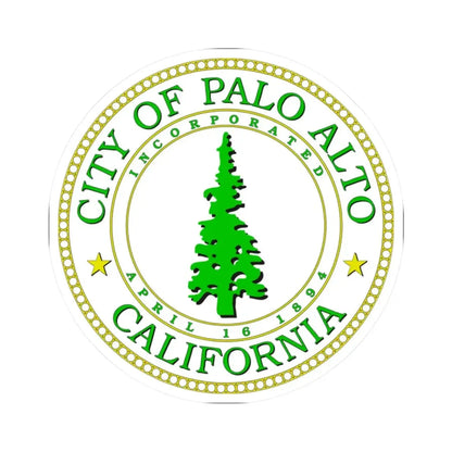 Seal of Palo Alto California - STICKER Vinyl Kiss-Cut Decal 2 Inch White - The Sticker Space