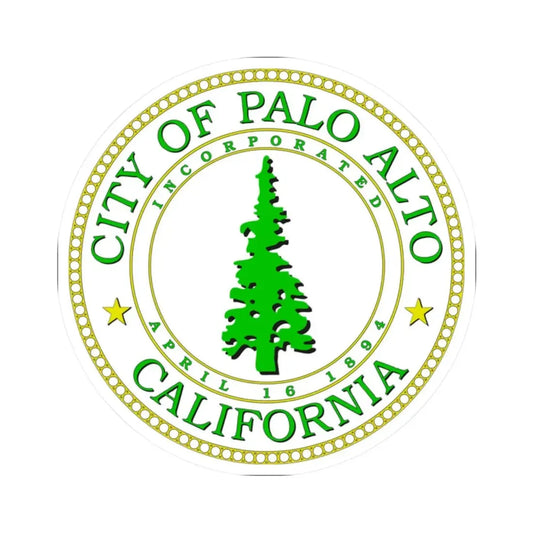 Seal of Palo Alto California - STICKER Vinyl Kiss-Cut Decal 2 Inch White - The Sticker Space