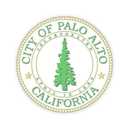 Seal of Palo Alto California - STICKER Vinyl Kiss-Cut Decal 3 Inch Transparent - The Sticker Space
