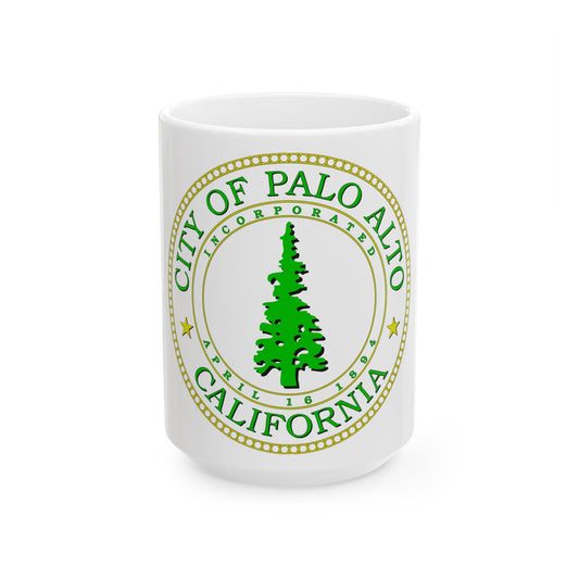 Seal of Palo Alto California - White Coffee Mug-The Sticker Space