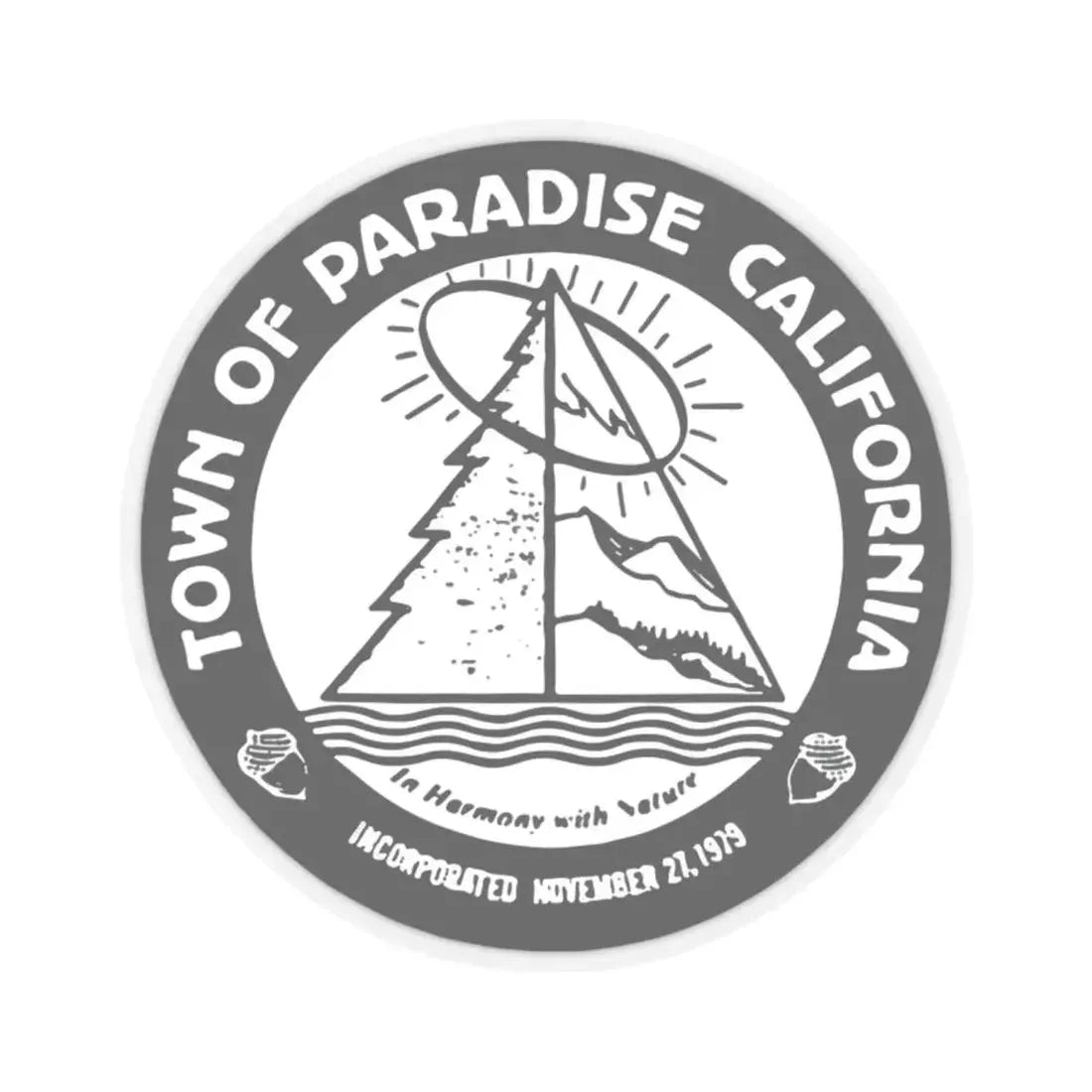 Seal of Paradise California (United States) STICKER Vinyl Kiss-Cut Decal 2 Inch Transparent - The Sticker Space
