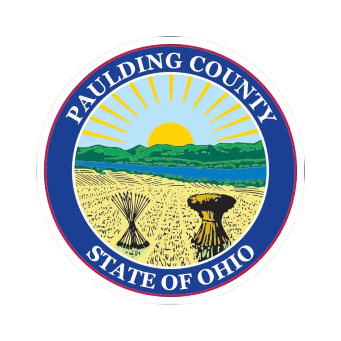 Seal of Paulding County Ohio (United States) STICKER Vinyl Kiss-Cut Decal 2 Inch White - The Sticker Space
