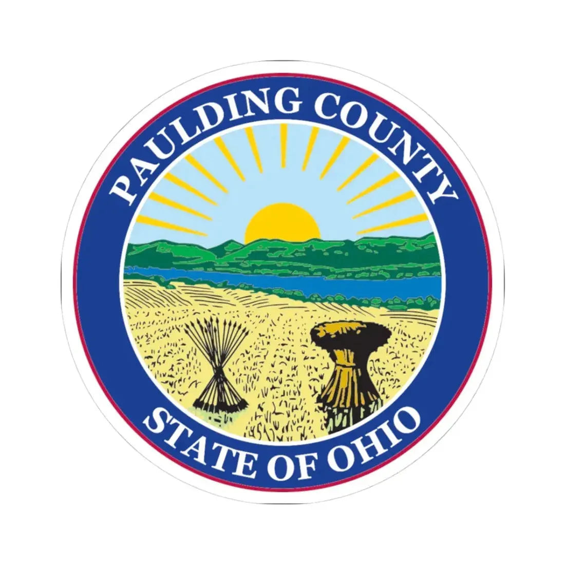 Seal of Paulding County Ohio (United States) STICKER Vinyl Kiss-Cut Decal 3 Inch White - The Sticker Space