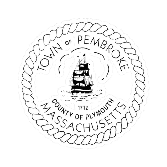 Seal of Pembroke Massachusetts (United States) STICKER Vinyl Kiss-Cut Decal 2 Inch White - The Sticker Space