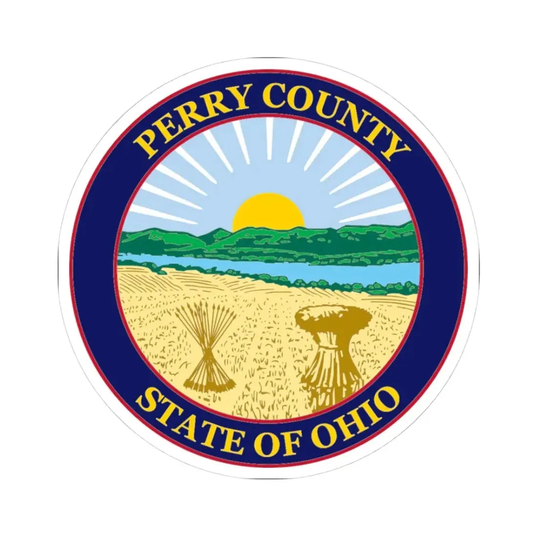 Seal of Perry County Ohio (United States) STICKER Vinyl Kiss-Cut Decal 3 Inch White - The Sticker Space