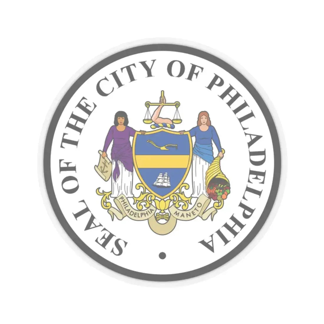 Seal of Philadelphia Pennsylvania - STICKER Vinyl Kiss-Cut Decal 2 Inch Transparent - The Sticker Space