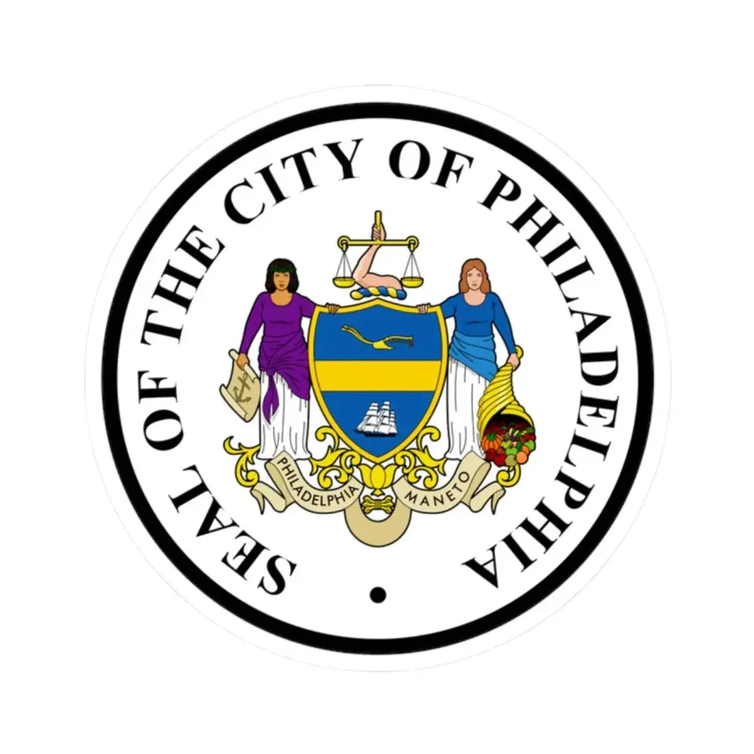 Seal of Philadelphia Pennsylvania - STICKER Vinyl Kiss-Cut Decal 2 Inch White - The Sticker Space