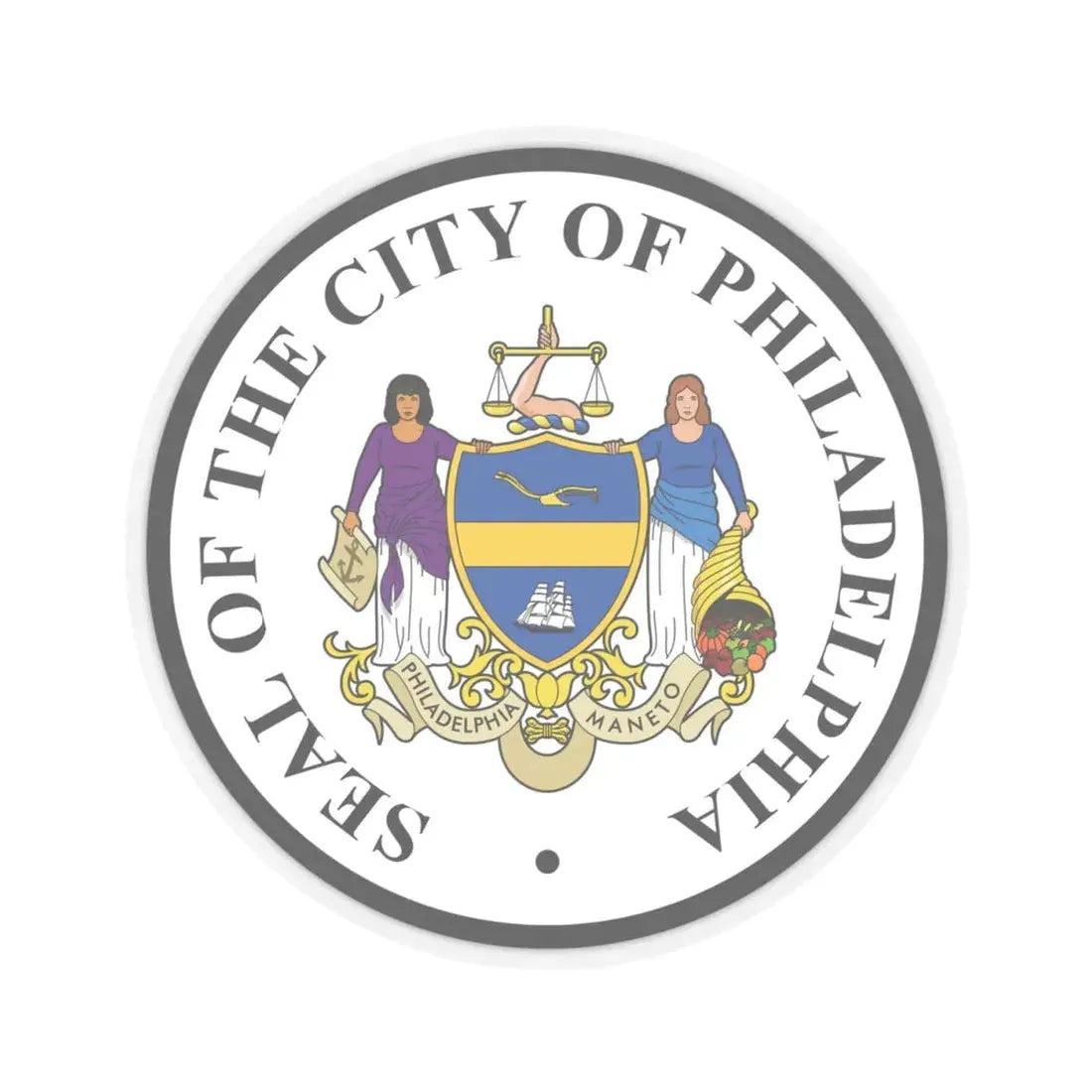 Seal of Philadelphia Pennsylvania - STICKER Vinyl Kiss-Cut Decal 4 Inch Transparent - The Sticker Space