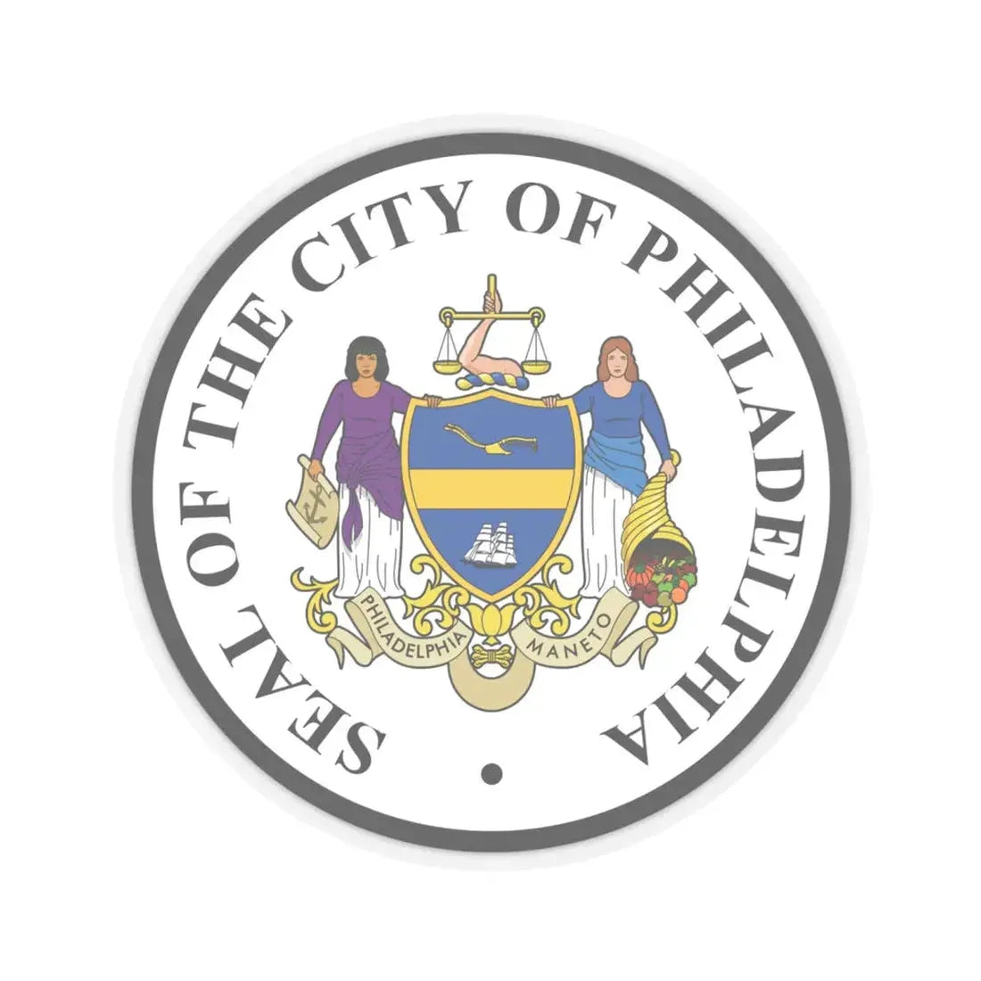 Seal of Philadelphia Pennsylvania - STICKER Vinyl Kiss-Cut Decal 6 Inch Transparent - The Sticker Space