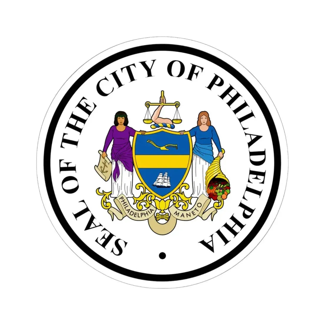 Seal of Philadelphia Pennsylvania - STICKER Vinyl Kiss-Cut Decal 6 Inch White - The Sticker Space