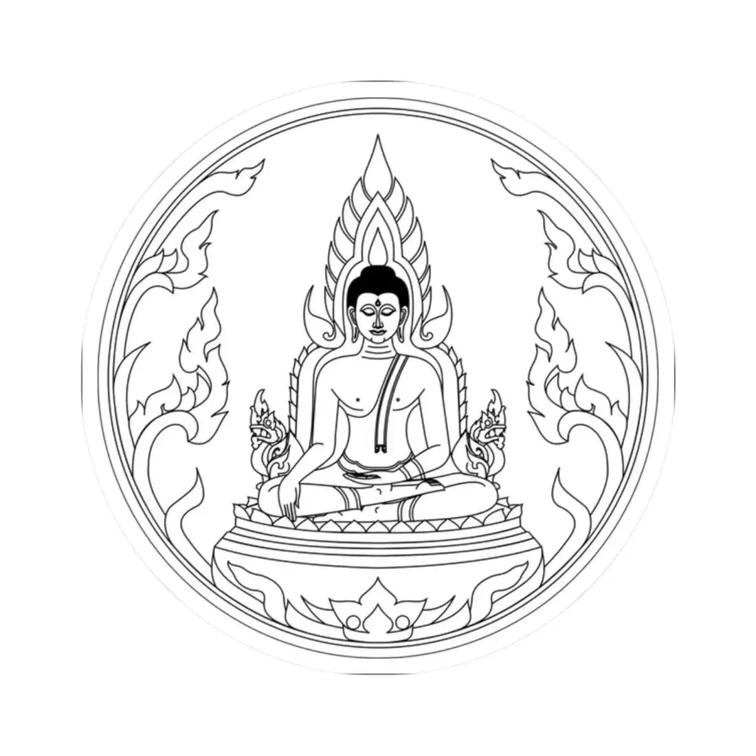 Seal of Phitsanulok Province without the name of province (Thailand) STICKER Vinyl Kiss-Cut Decal 2 Inch White - The Sticker Space