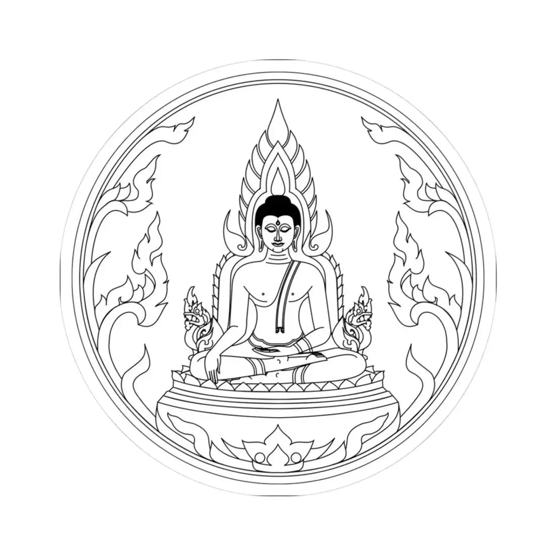 Seal of Phitsanulok Province without the name of province (Thailand) STICKER Vinyl Kiss-Cut Decal 3 Inch White - The Sticker Space